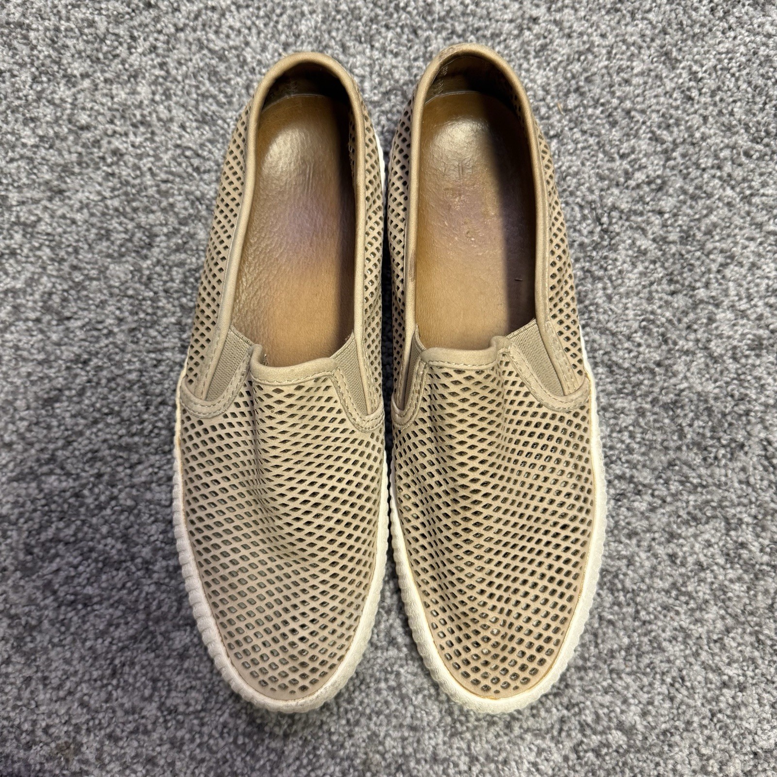 Frye Camille Slip On Sneakers Women’s 7 Brown Perforated Leather Laser Cut