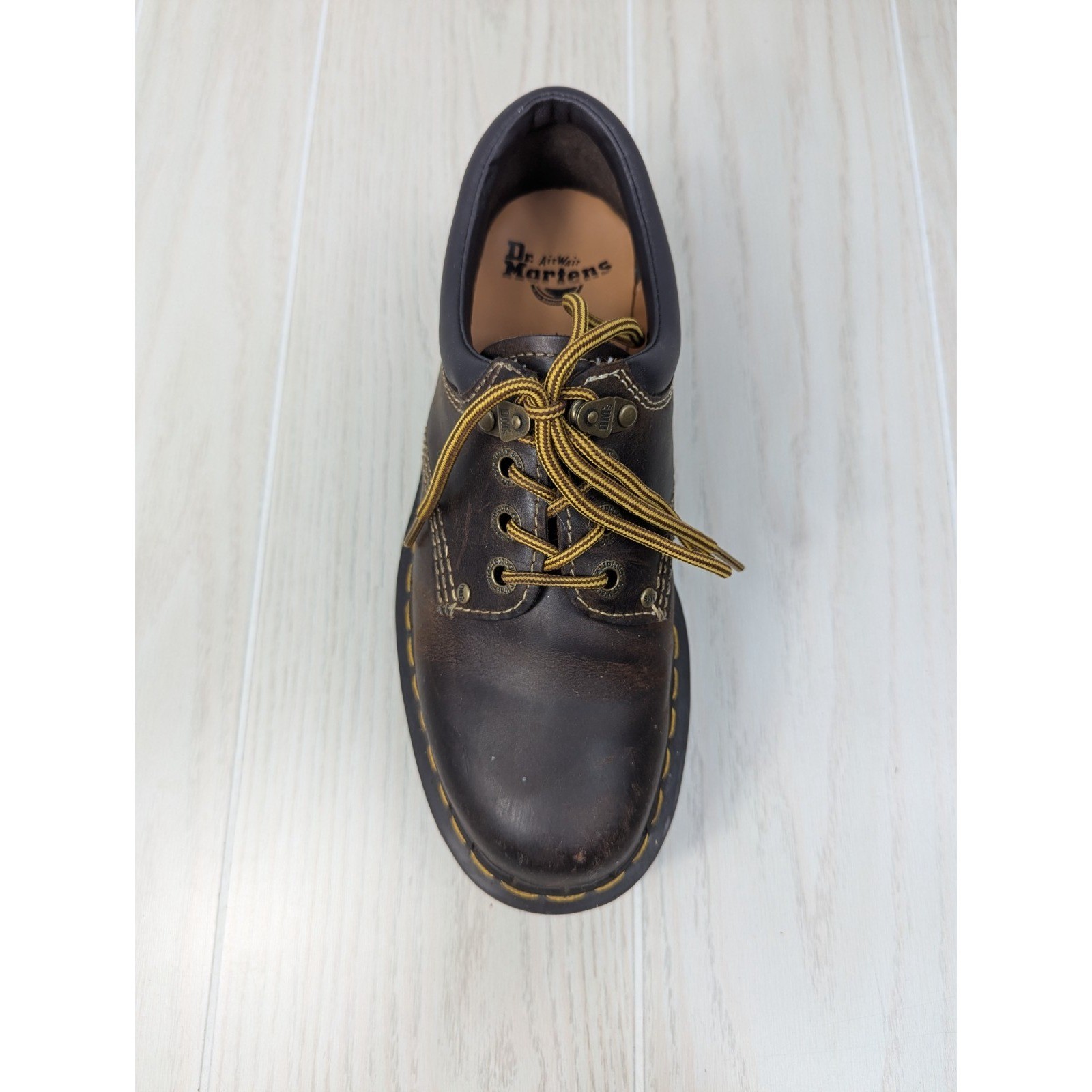 Pair w/ EATEN LEFT SHOE Dr. Martens Quad Arc Women 9 Brown Crazy Horse Platform