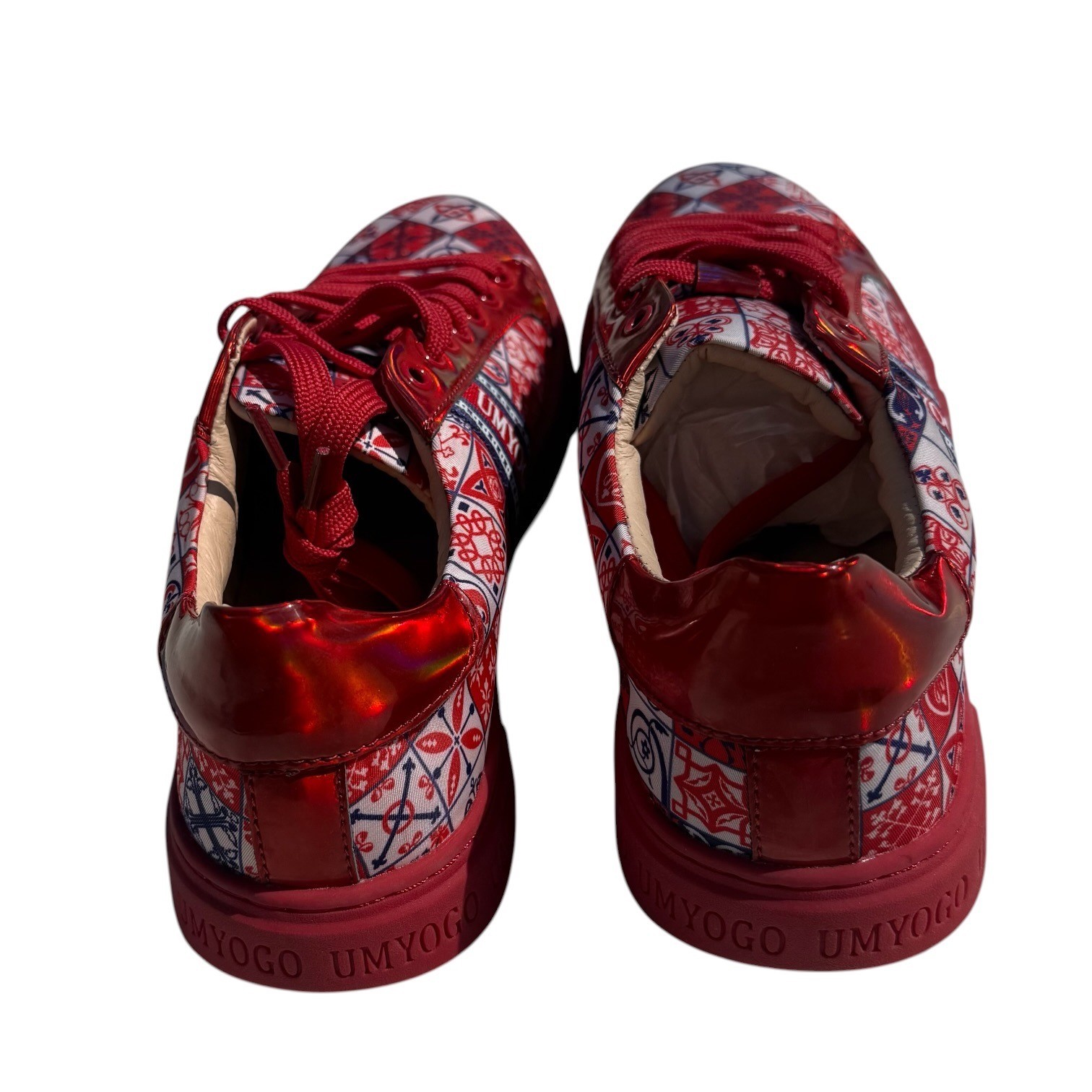 UMYOGO 41 Red Graphic Print Fashion Sneakers Lace Up Casual Shoes Women’s 9.5