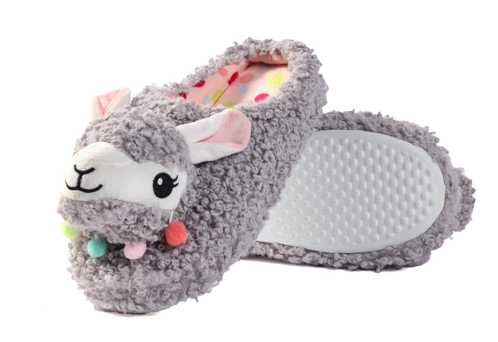 Dechic Cute Animal Soft Alpaca Llama Memory Foam Women 9-10, Light Gray
