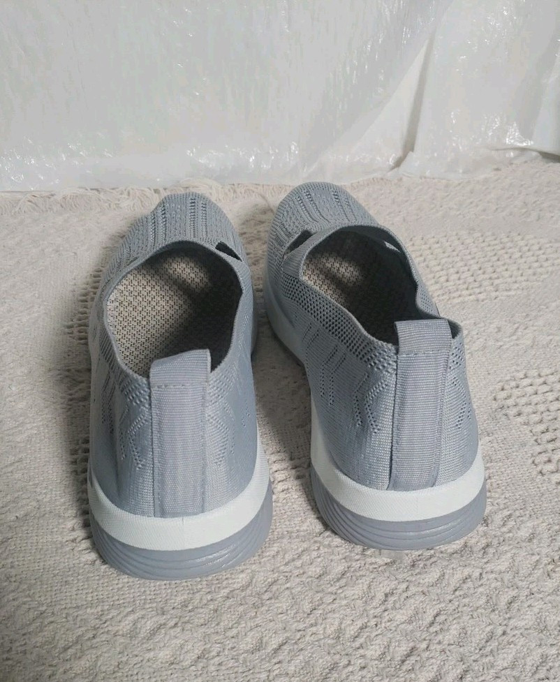 Womens Slip On Shoes Mesh Light Gray EU 42 Womens 9 Walking Cruise Beach Casual