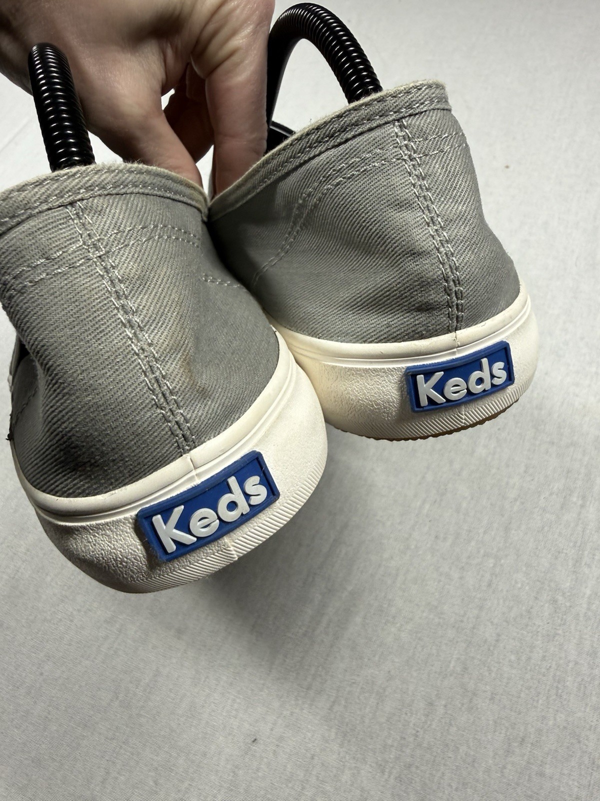 Keds Champion Canvas Slip On Shoes Women Size 11 Gray Double Decker Comfort