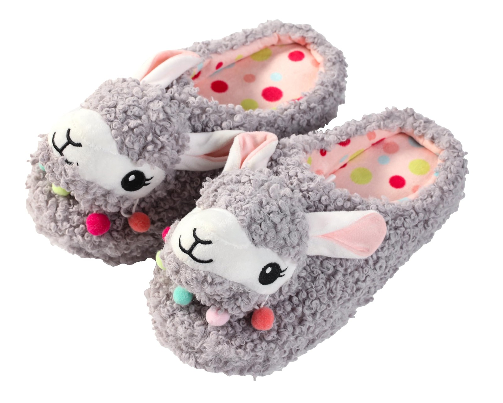 Dechic Cute Animal Soft Alpaca Llama Memory Foam Women 9-10, Light Gray