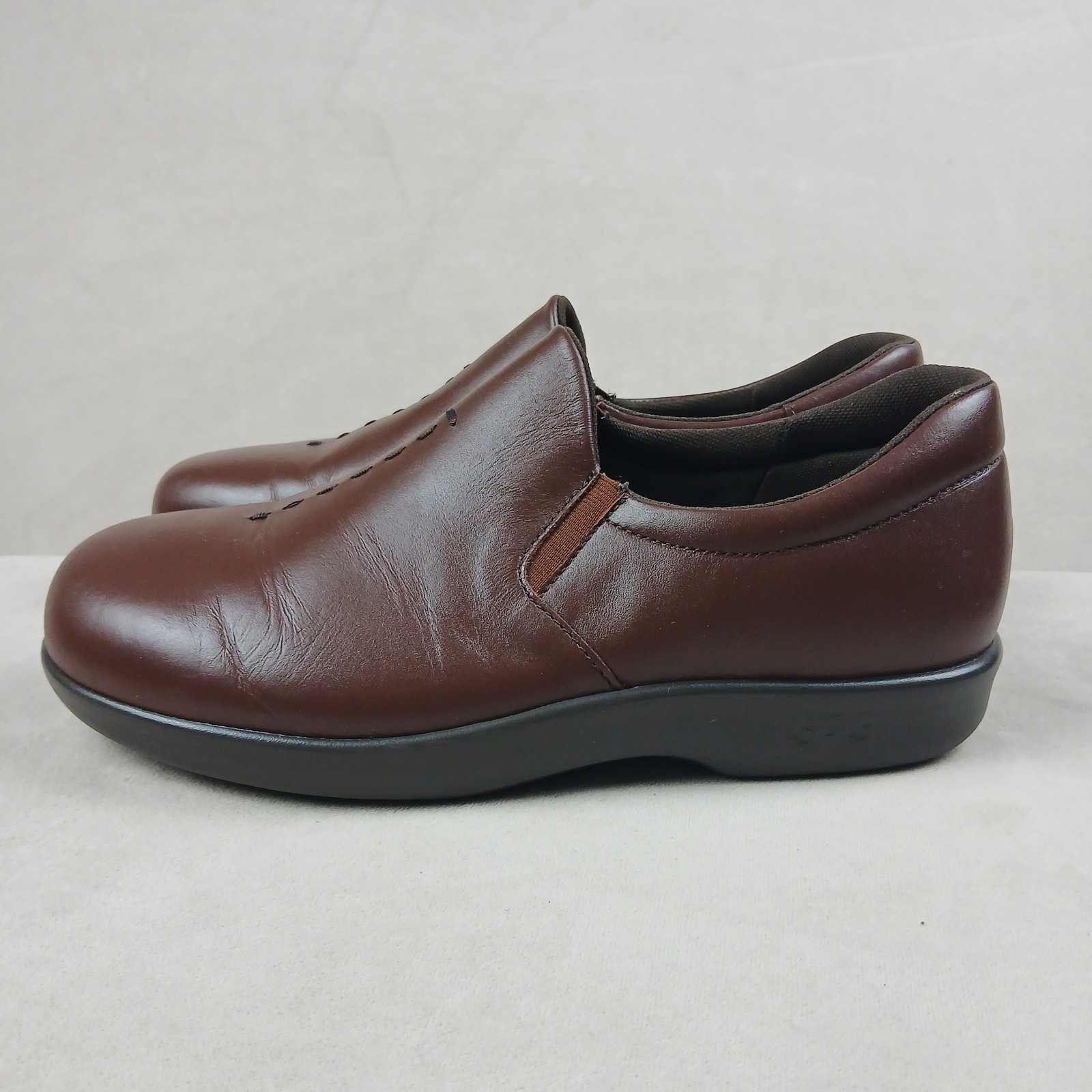 SAS VIVA Tripad Comfort Shoes Womens Brown Leather Slip On Size 7