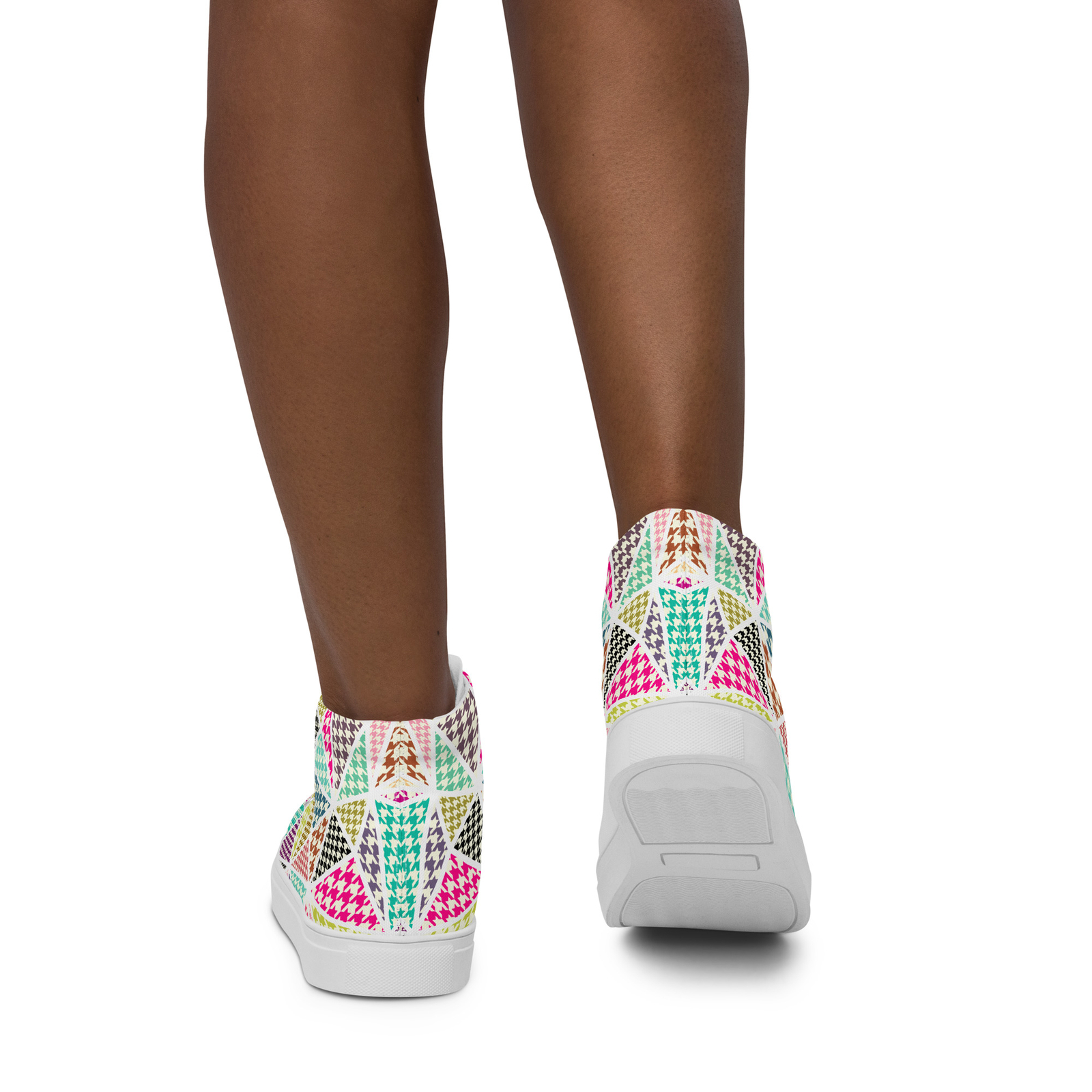 Geometric Graphic Print Women’s high top canvas shoes