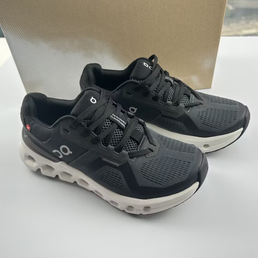 On Cloudrunner 2 Women’s Eclipse Black Lace Up Breathable Running Shoes US 6-9.5