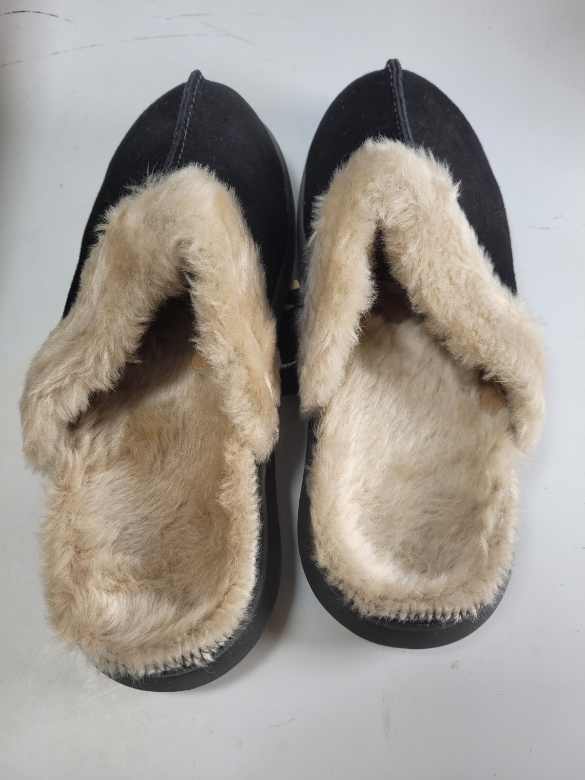 Spenco Supreme Women’s Slide Shoes Black Suede Shearling Size US 8
