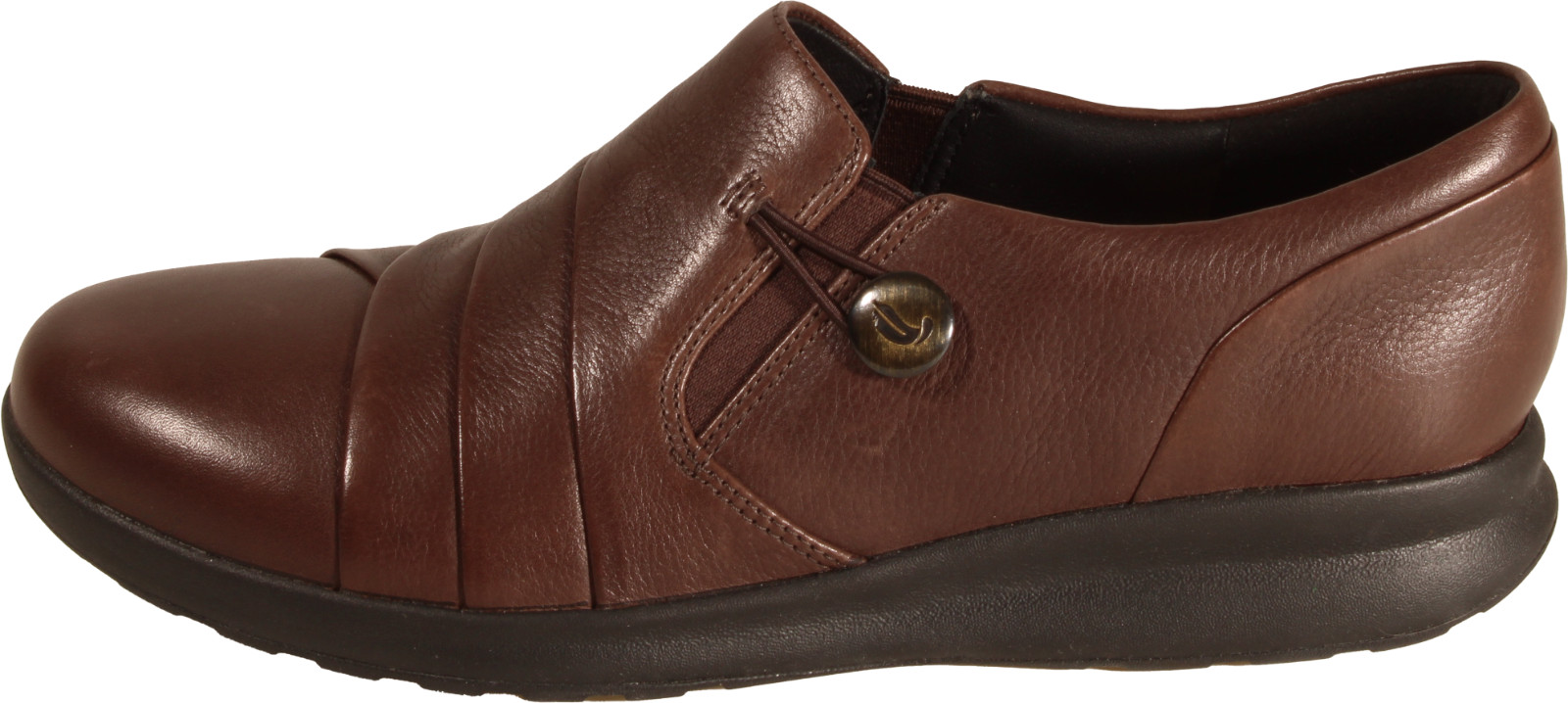 Clarks Un Adorn Loop Womens Loafer Dark Brown Leather US Size 10 NARROW