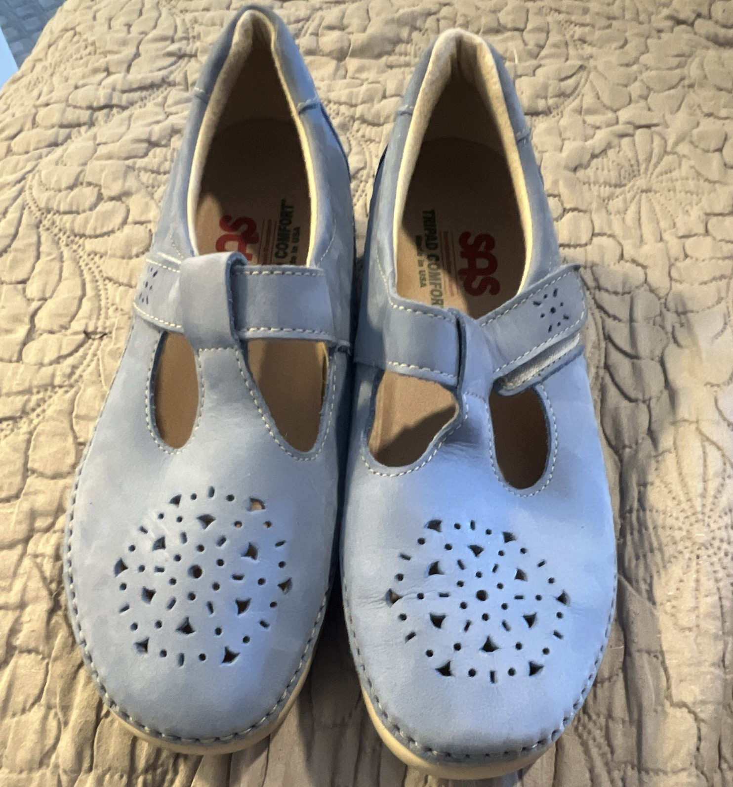 SAS Tripad Comfort Women’s Blue Leather Mary Jane Comfort Shoes Size 10 M