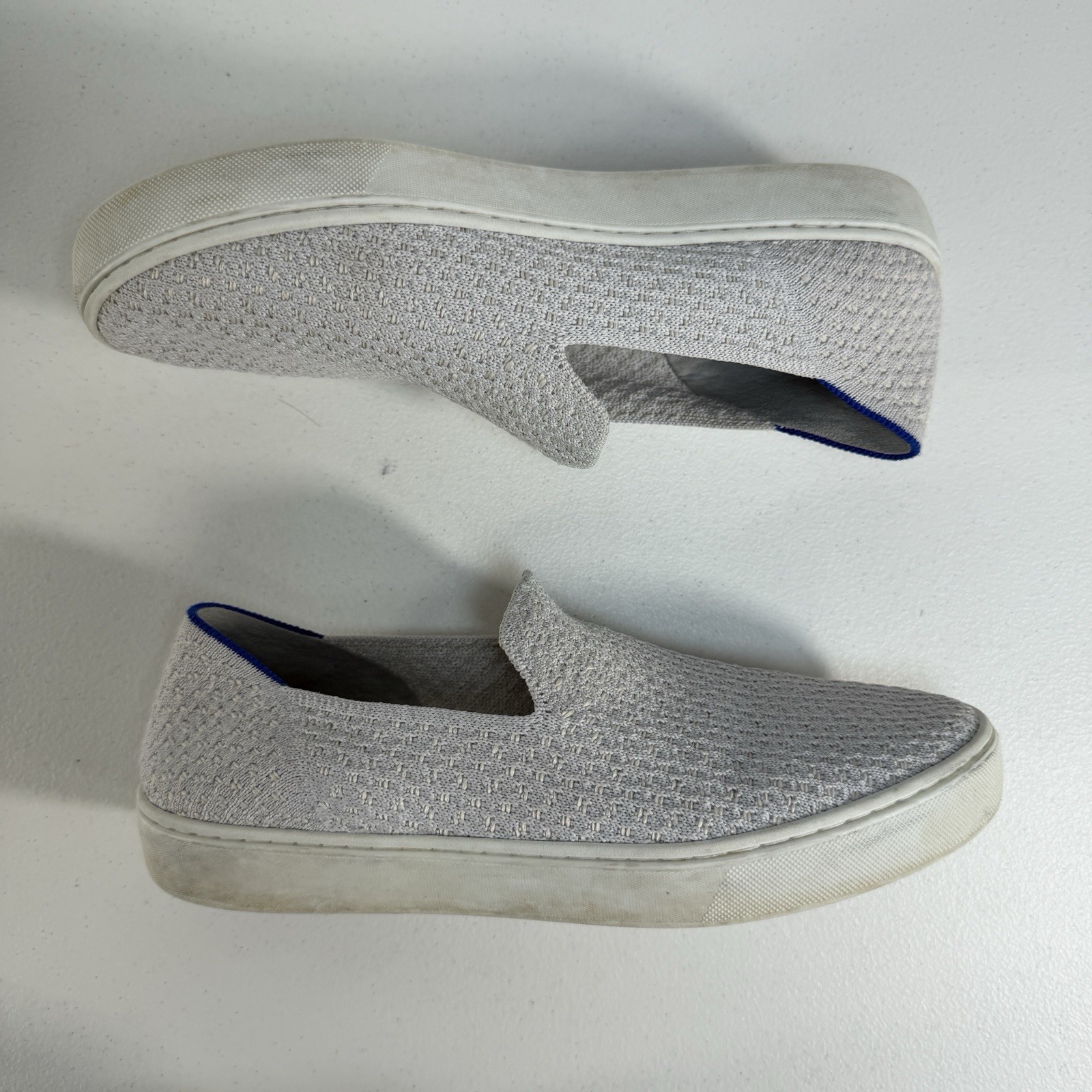 Rothy’s Size 9 The Original Slip On Sneaker Diamond Twill Women’s Gray Shoes
