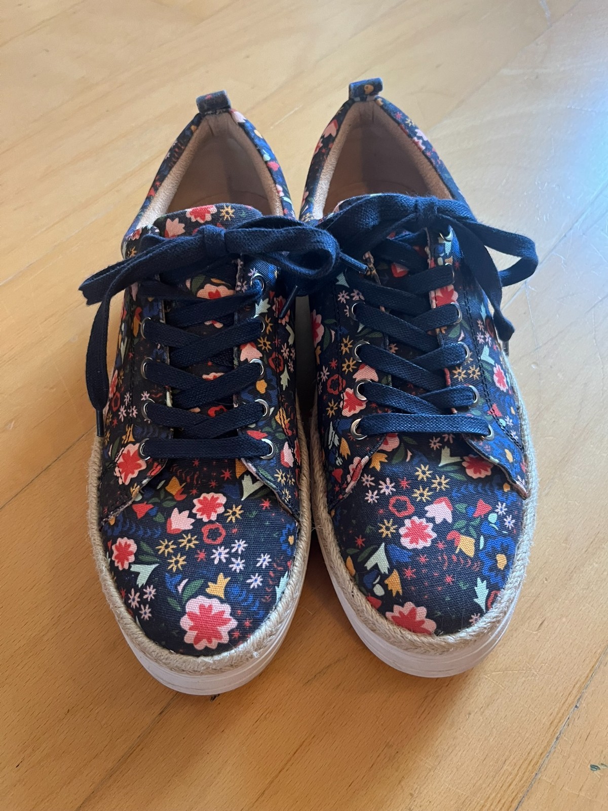 Jack Rogers Mia Floral Print Platform Espadrille Sneakers Size 9