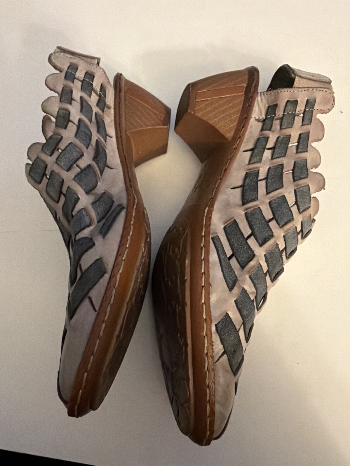 Rieker Sina 78 Leather Woven Slingback Comfort Heeled Shooties Shoes 38 Q81