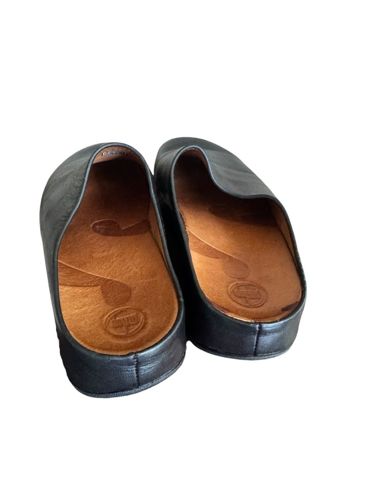 Fitflop Black Leather Slip-On Clogs