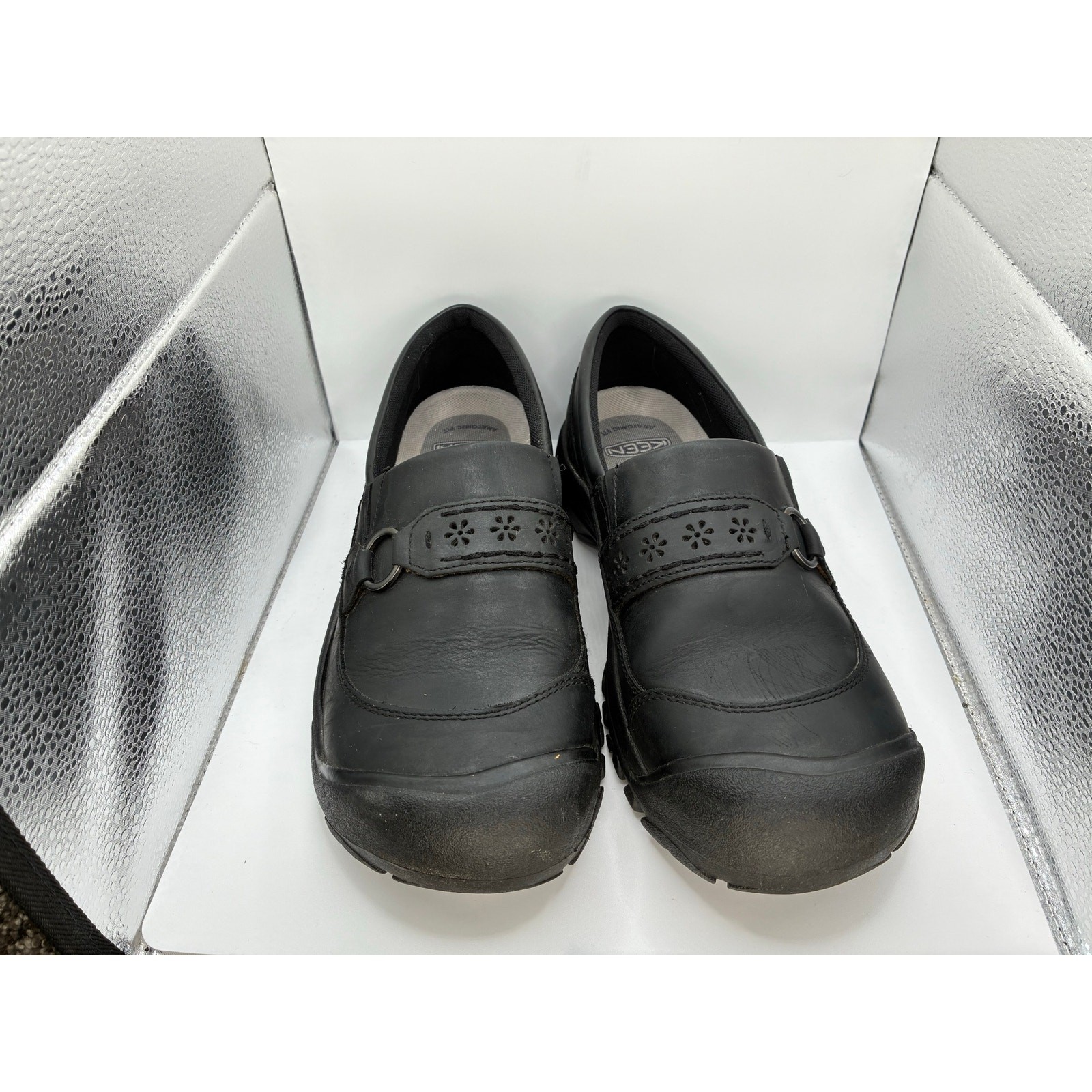 KEEN Kaci II Women 9.5 black leather Slip On Clog Comfort Shoe EU 40 India