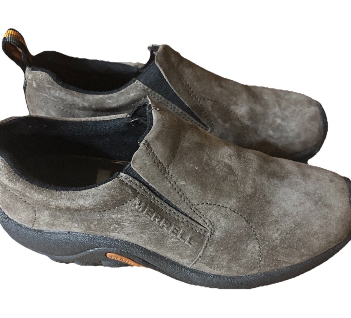 Merrell Jungle Moc Gunsmoke Loafers Shoes 8 Suede Dual Density Hiking Walking