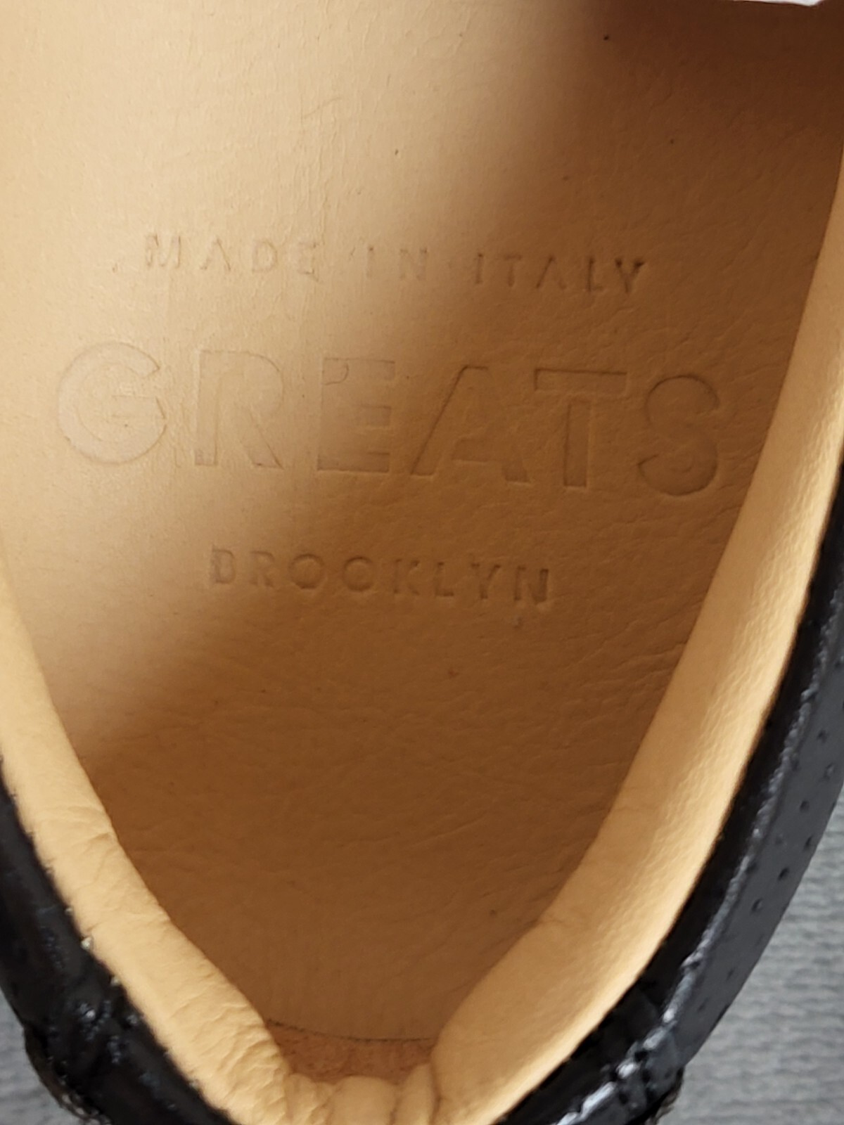 Greats Brooklyn Wooster Leather Slip-on Shoes Black Perforated Women US Size – 6