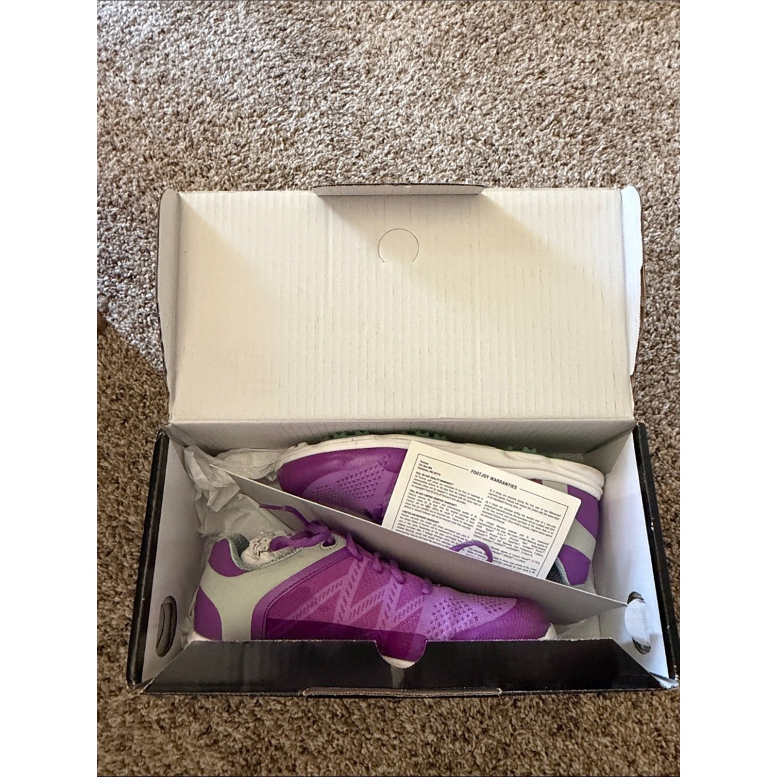 Women’s Golf Shoes Sz 8 FootJoy Purple. Used once. Comes with box super clean.