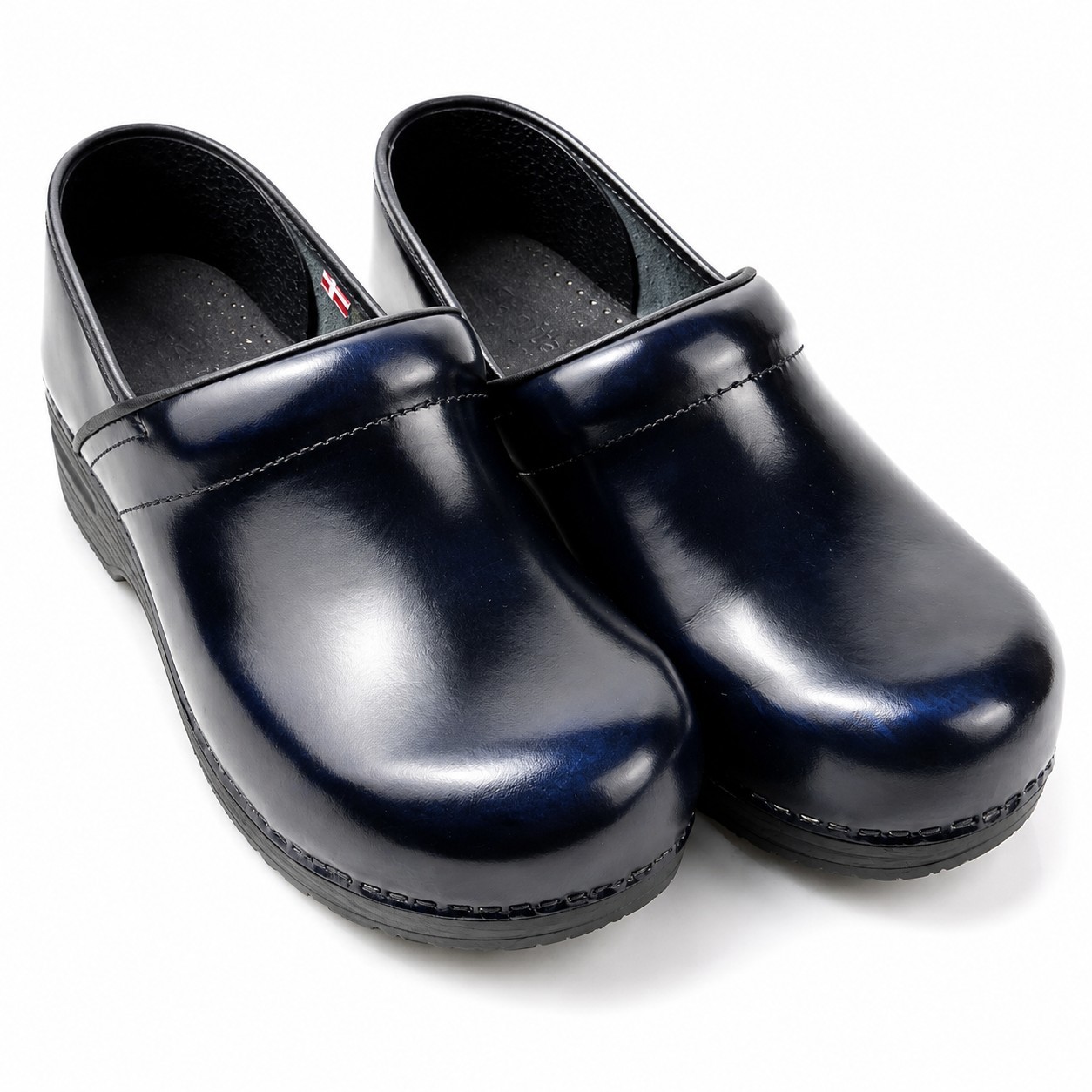 SANITA The Original Danish Clogs Work Sz EU/42 US/11 Navy Blue Leather Slip-On