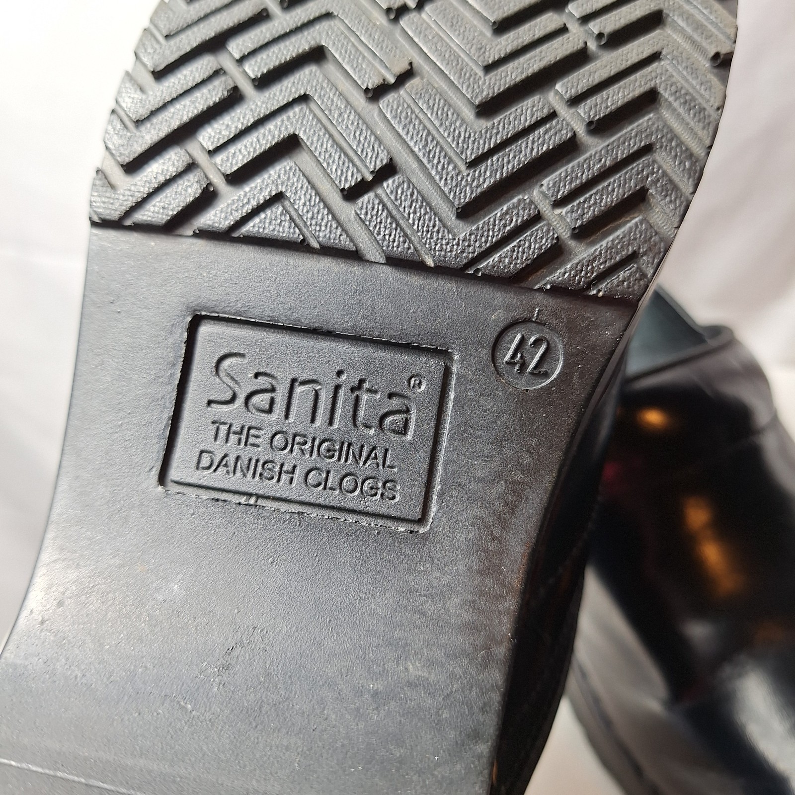 SANITA The Original Danish Clogs Work Sz EU/42 US/11 Navy Blue Leather Slip-On