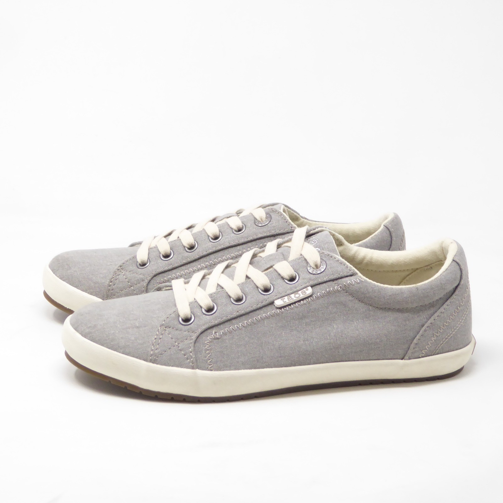 Taos Womens Shoes Gray Star Canvas Fashion Sneakers Size 8W