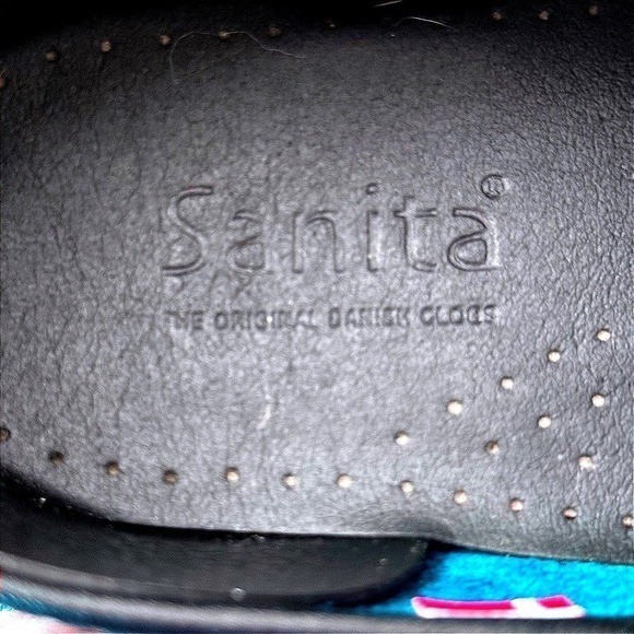 Sanita Blue Leather Clogs EU 39 US 7.5 8 Nurse Work Comfort Shoes