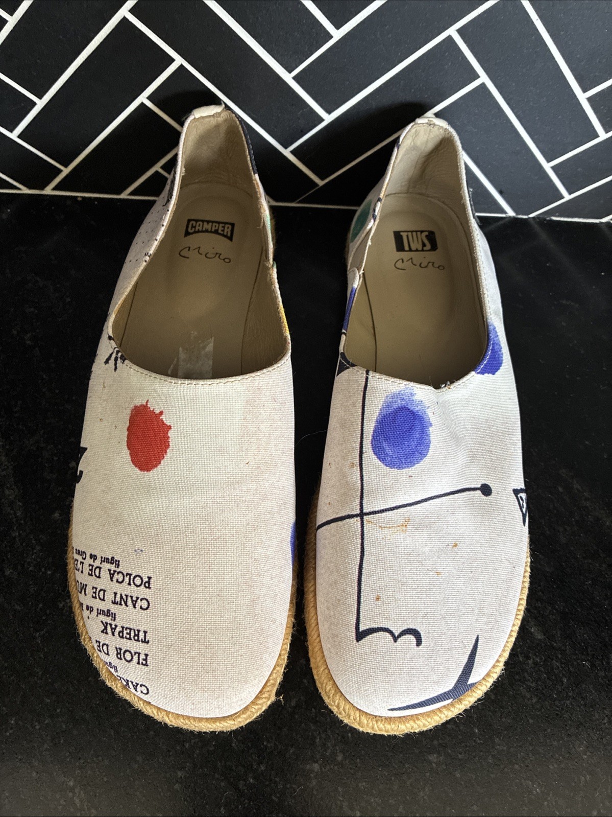 Camper Criro Abstract Espadrilles Slip Ons Womens EU 40 US 9/9.5 Run Small 8/8.5