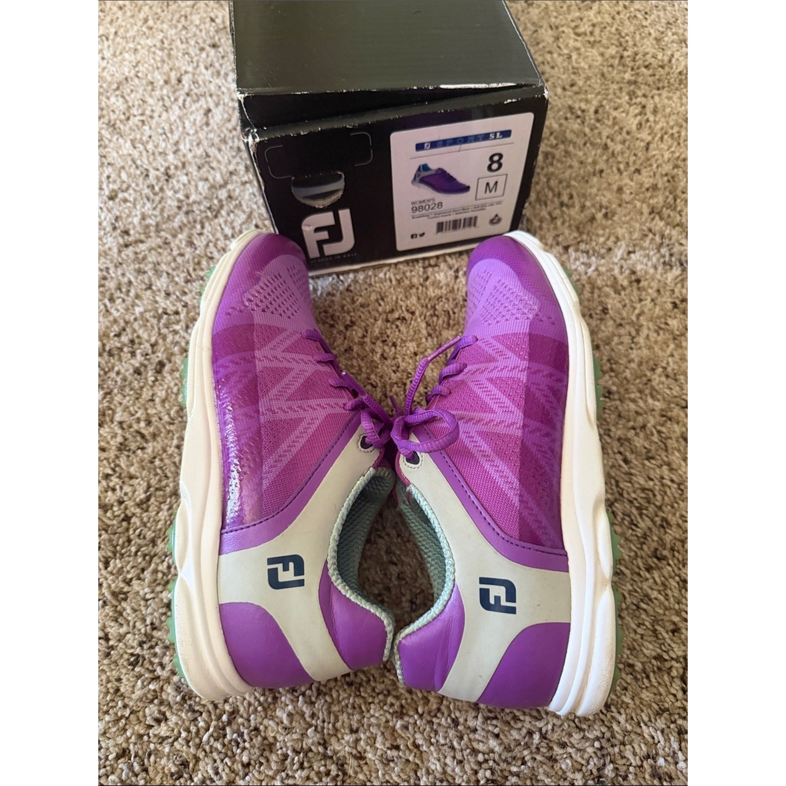 Women’s Golf Shoes Sz 8 FootJoy Purple. Used once. Comes with box super clean.