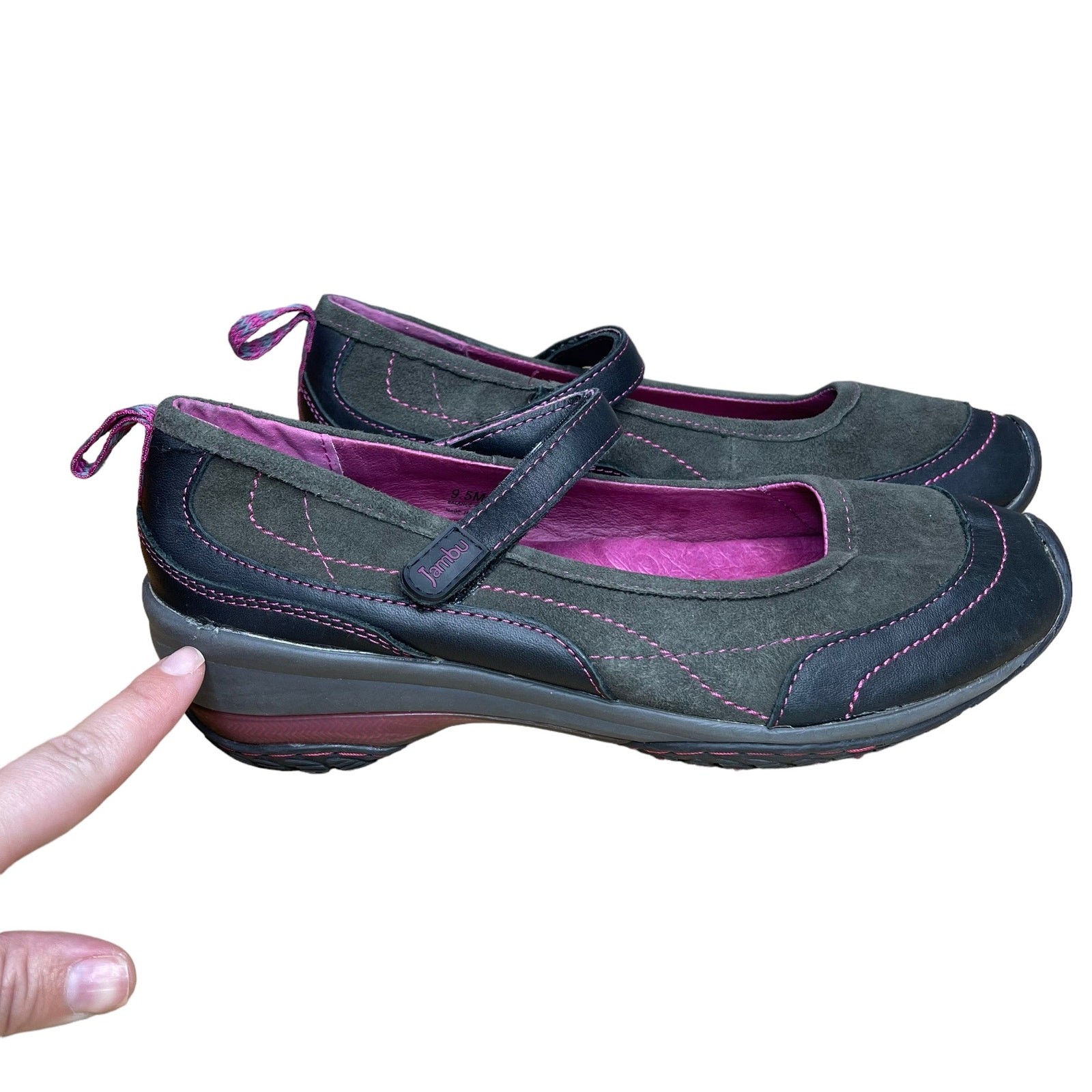 Jambu Formosa Womens 9.5 M Shoes Black Casual All Terra Design Wedge Adjustable