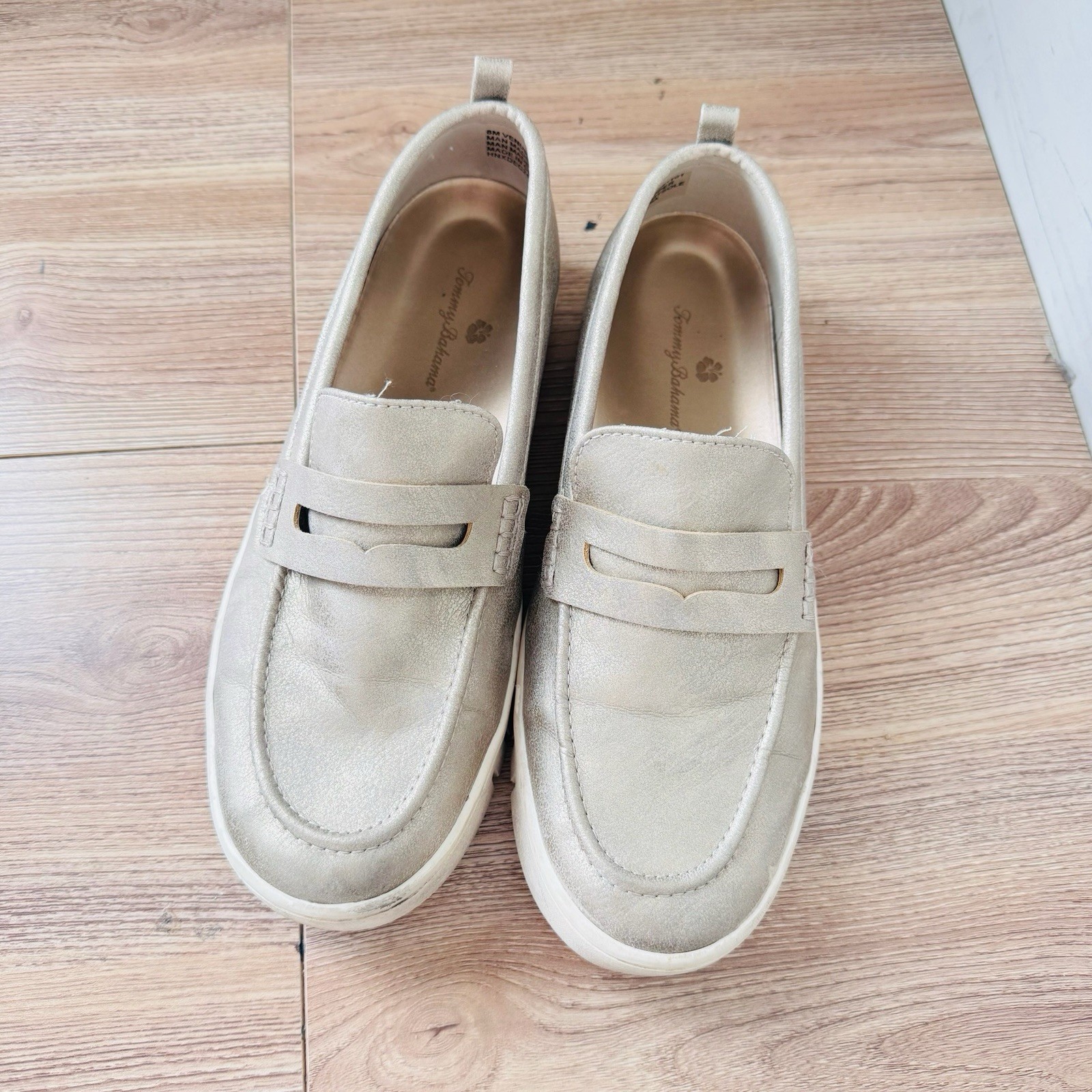 Tommy Bahama Venus Metallic Beige Slip On Shoes Women’s Size 8