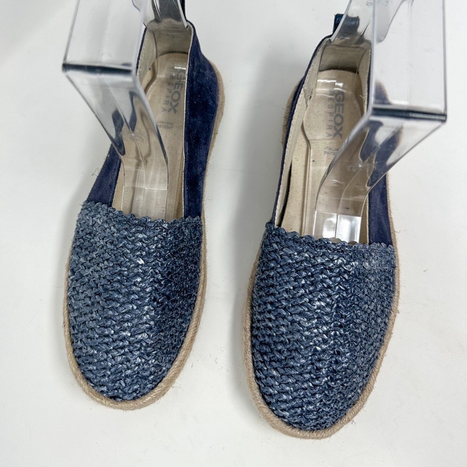 NEW Geox Modesty Blue Suede Textile Espadrille Flats, NEW, Size 5, MSRP $150