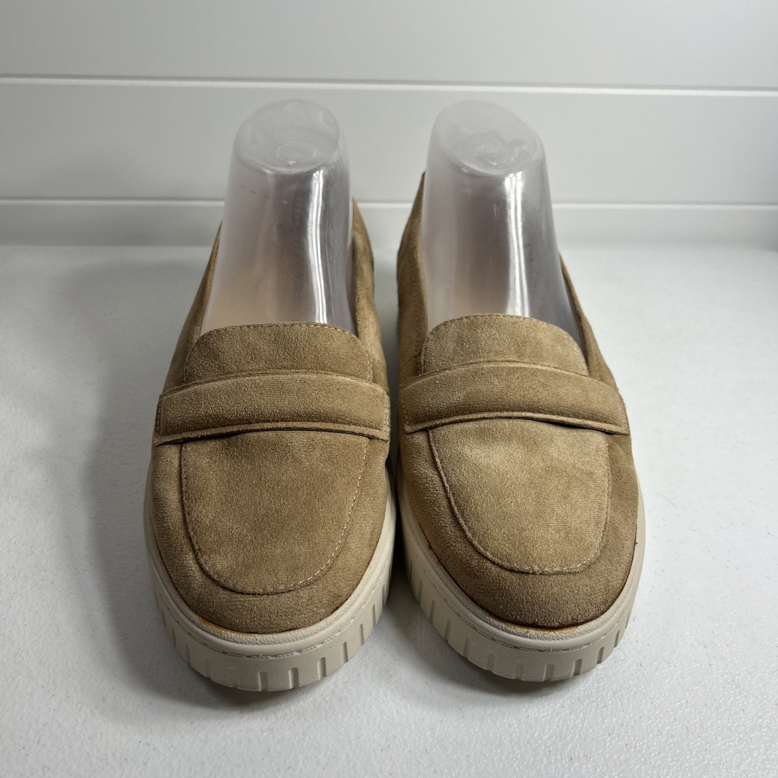 Lifestride Shoes Women’s Sz 9.5 M Tan Loafers Slip-On Platform Comfort