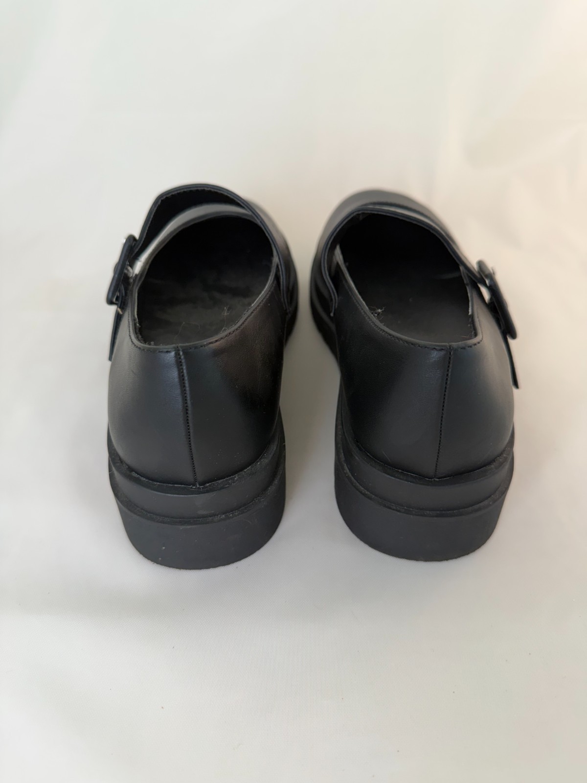 POP MaryJane Black Platform Shoes Women’s 8.5M Hook & Loop Closure Goth Grunge