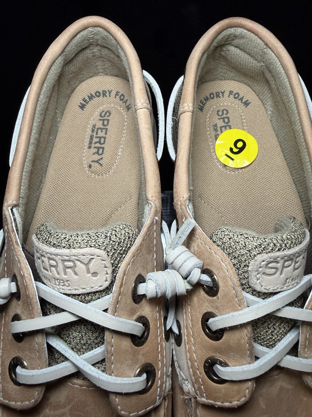 Sperry Women’s Koifish Linen Oats Boat Shoes – Tan – Size US 9- STS95589