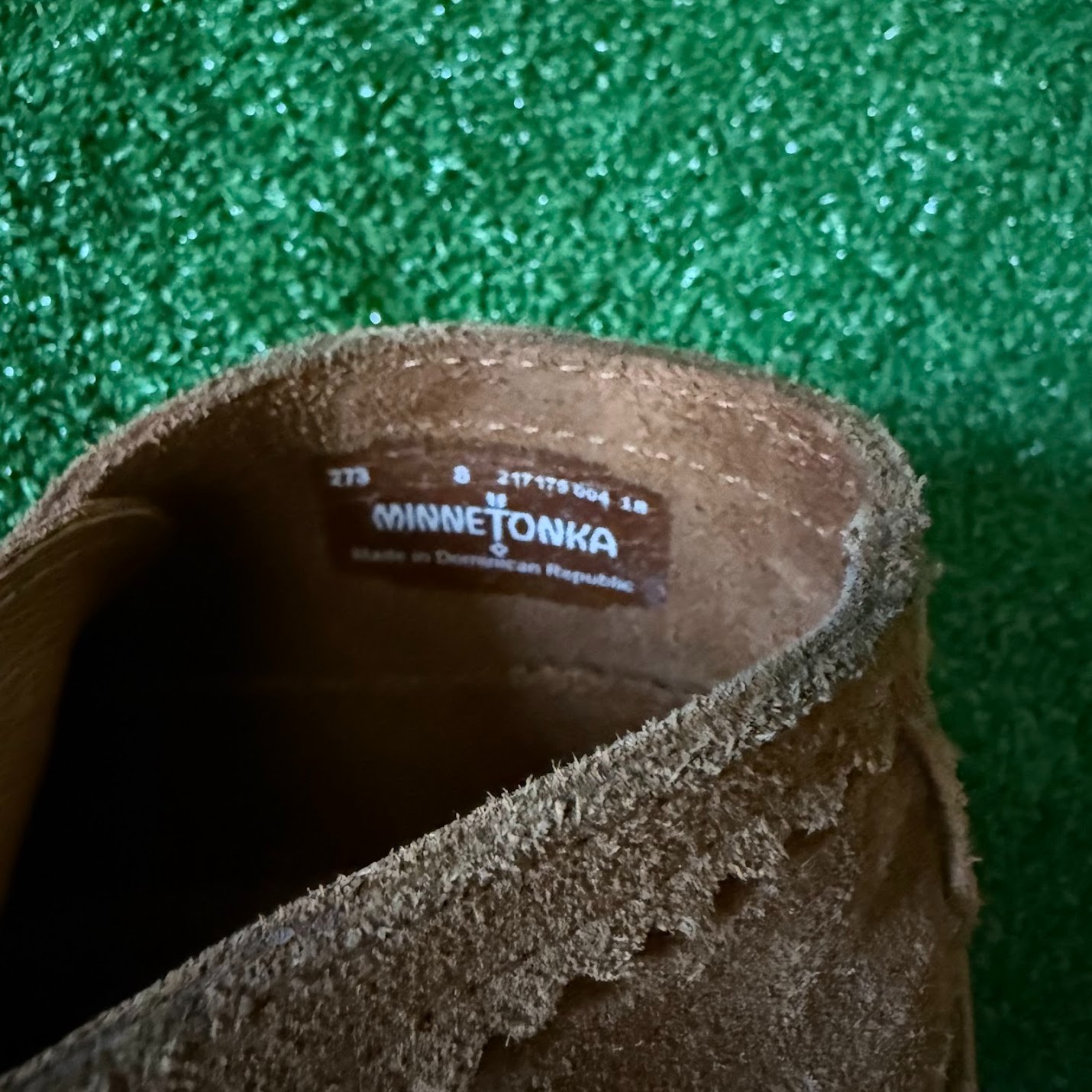Minnetonka Brown Suede Ankle Boot Moccasins Lace Up Stitch Detail Shoes Size 8