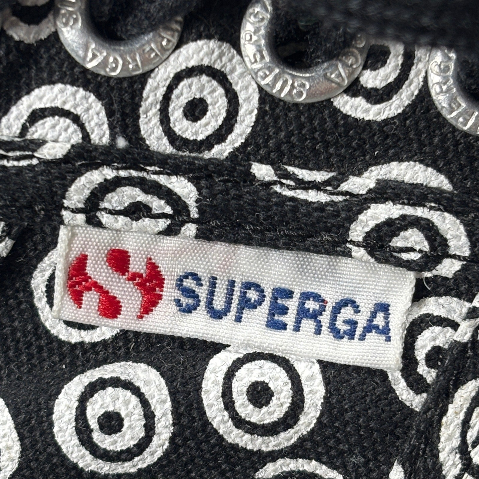 10 CORSO COMO x Superga Low Top Sneakers 10.5 Canvas Graphic Print Black White