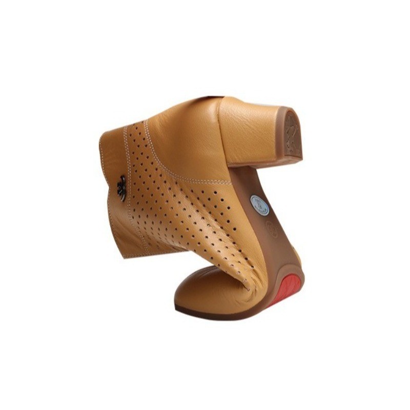 Faux Leather Summer Hollow Out Latin Dance Shoes Lady Mid-Heel Soft-Soled Shoes