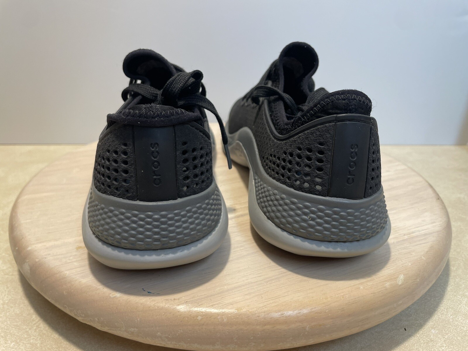 Crocs Literide 360 Pacer Women’s 10 Black Gray Lace Up Shoes Sneakers 206705