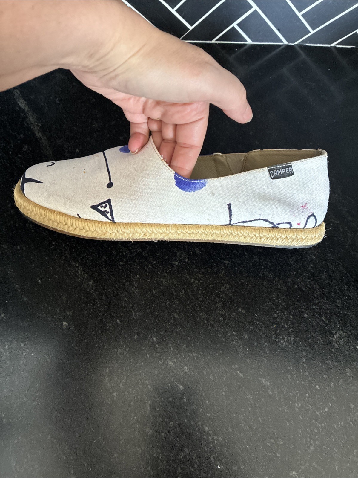 Camper Criro Abstract Espadrilles Slip Ons Womens EU 40 US 9/9.5 Run Small 8/8.5