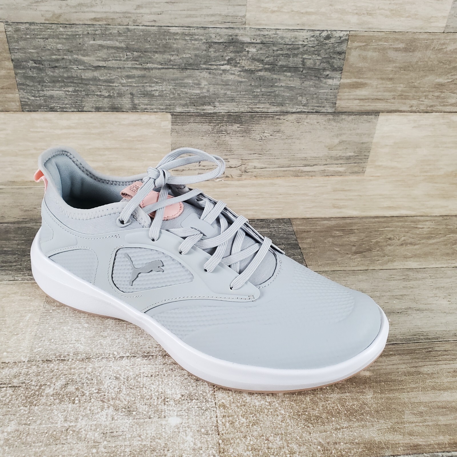 Puma Ignite Malibu Womens Golf Shoes Sz 7 Running Gray White Lace-Up Sneakers