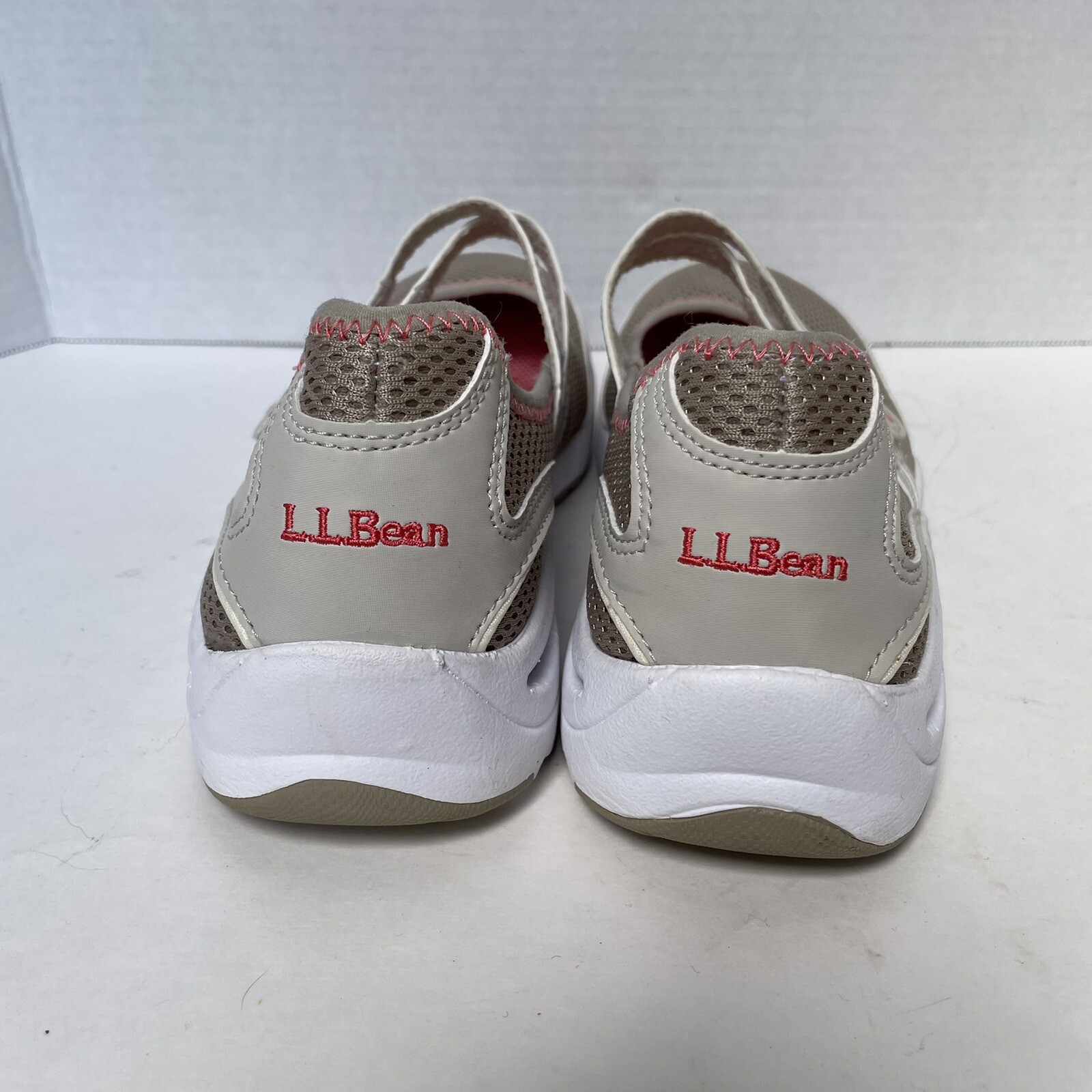 LL Bean Mary Jane Shoes Women 8.5 Tan Brown Hook Loop Strap Sandals shoes MINT