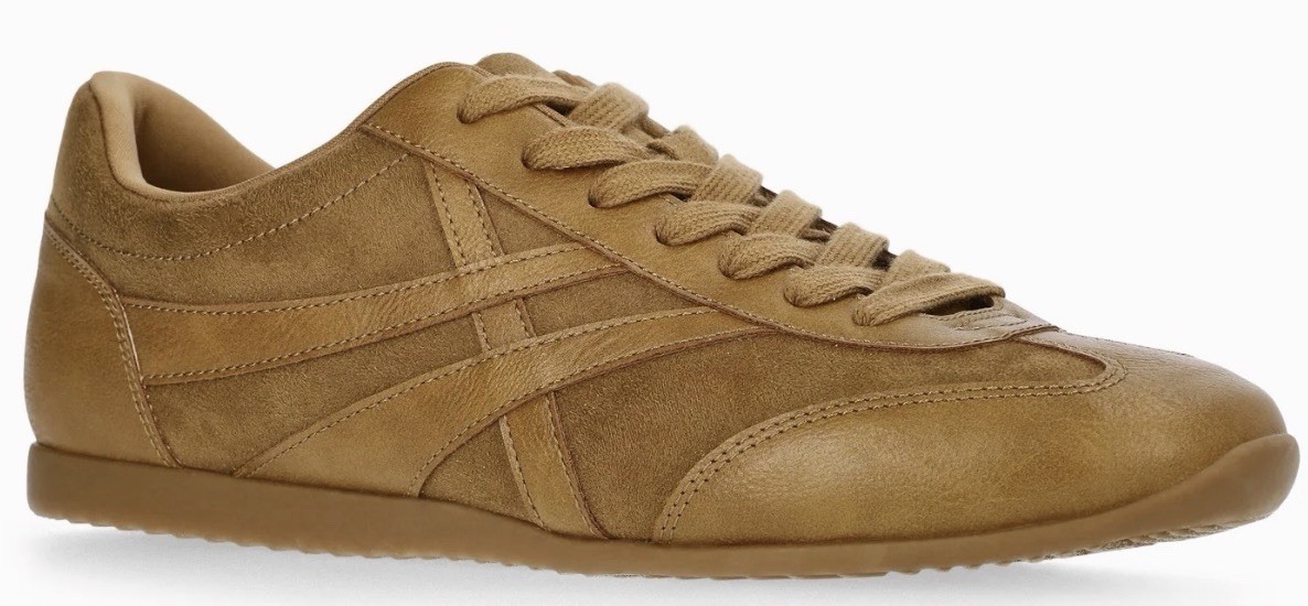 Time & Tru Womens Sneakers Size 7.5 Brown Tan Lace Up Casual Fashion Shoes New