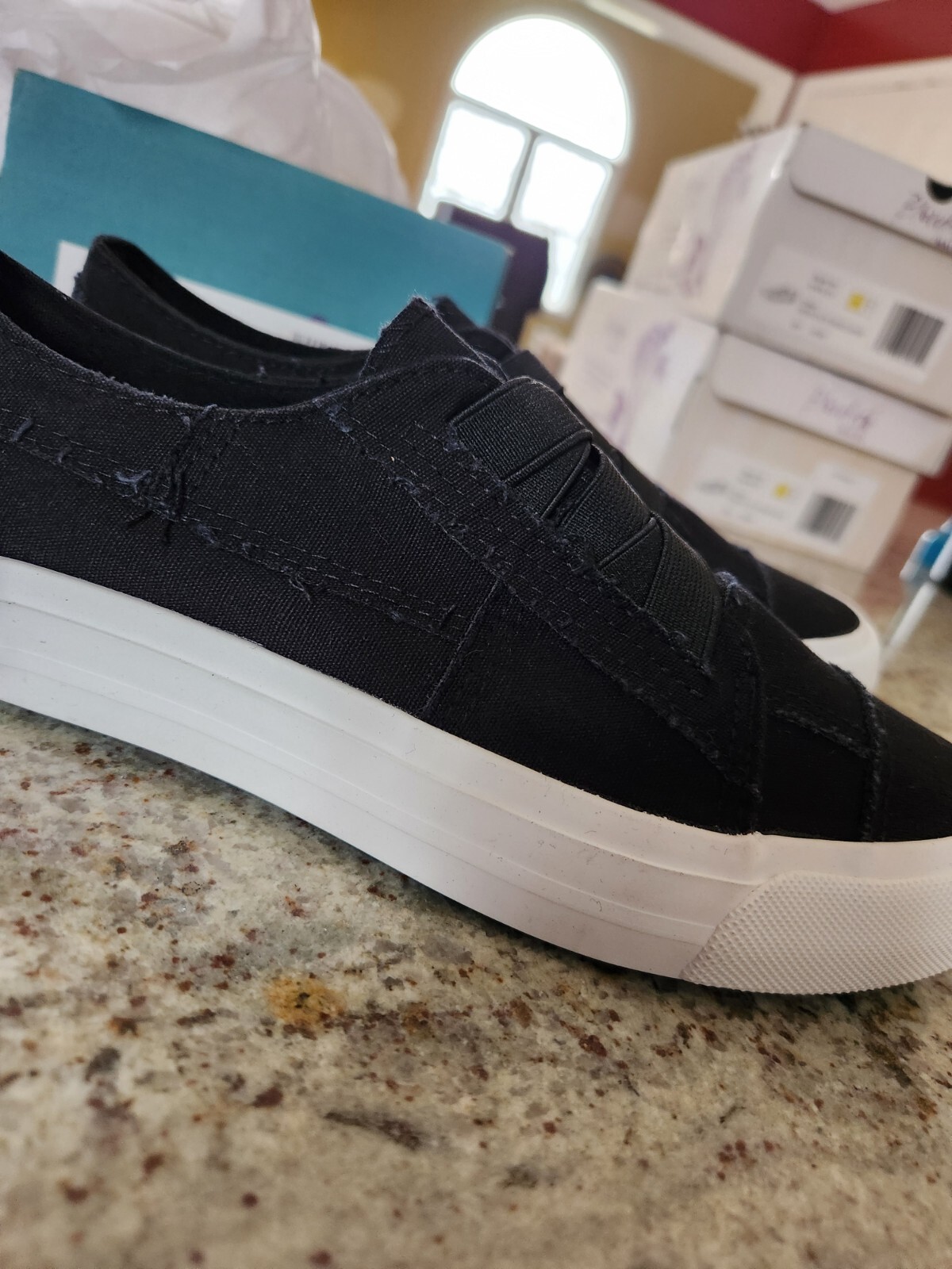 *BLOWFISH* “Marley” Black Washed Canvas Slip-On Sneakers – Size 6.5 – NIB!