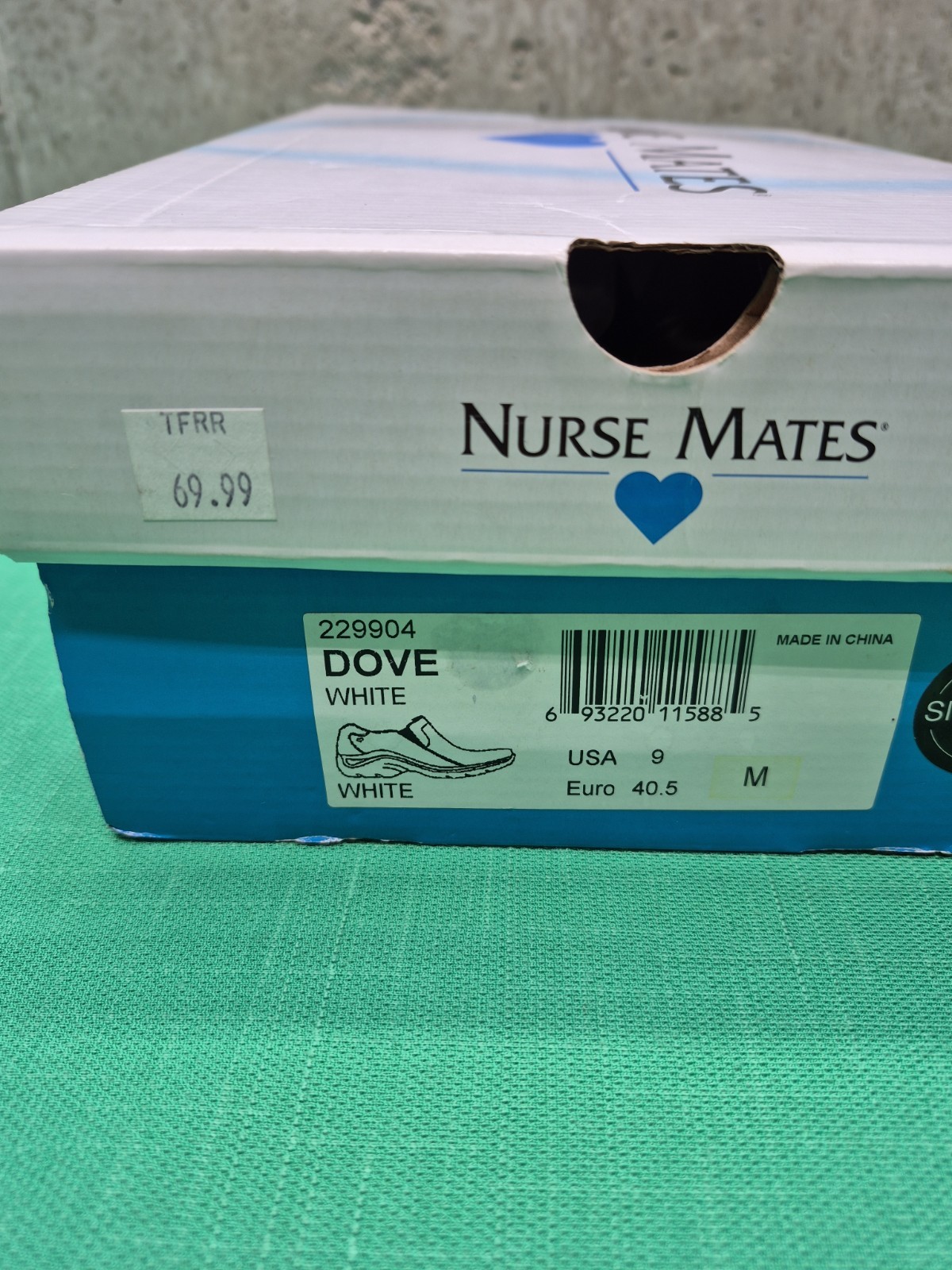 (M) 229904 NURSE MATE WOMEN SHOE DOVE WHITE SLIP RESISTANT NEW w BOX Euro 40.5
