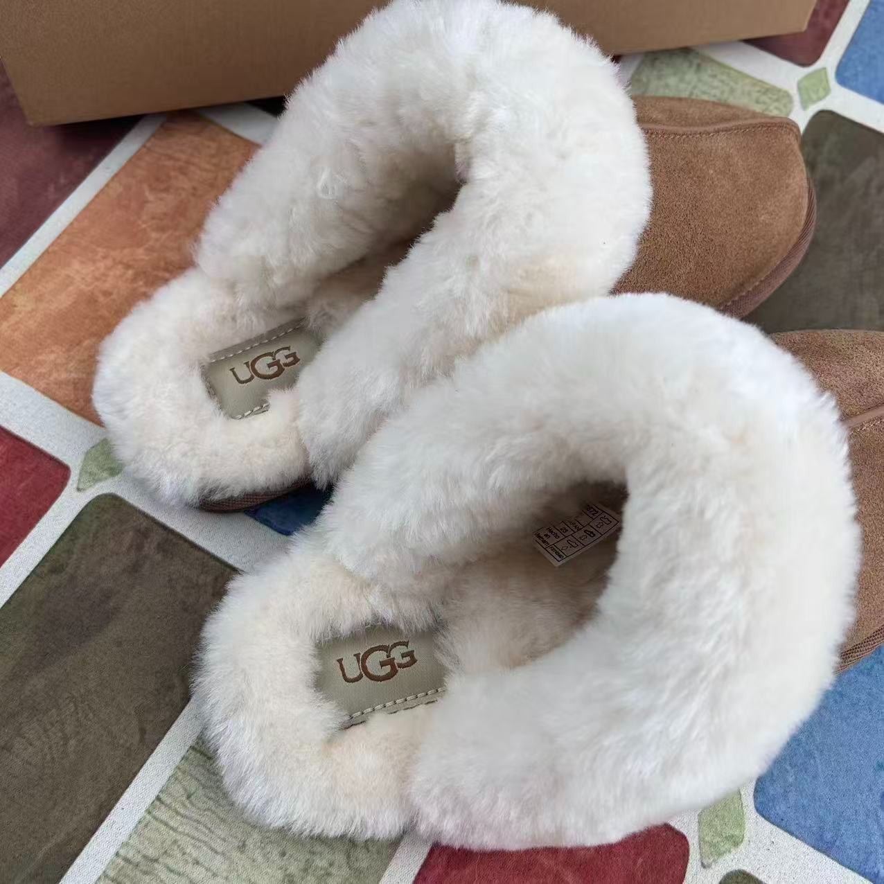 UGG Scuffette II Women’s Shoes Chestnut Suede Upper Wool Slippers with Box 6-11