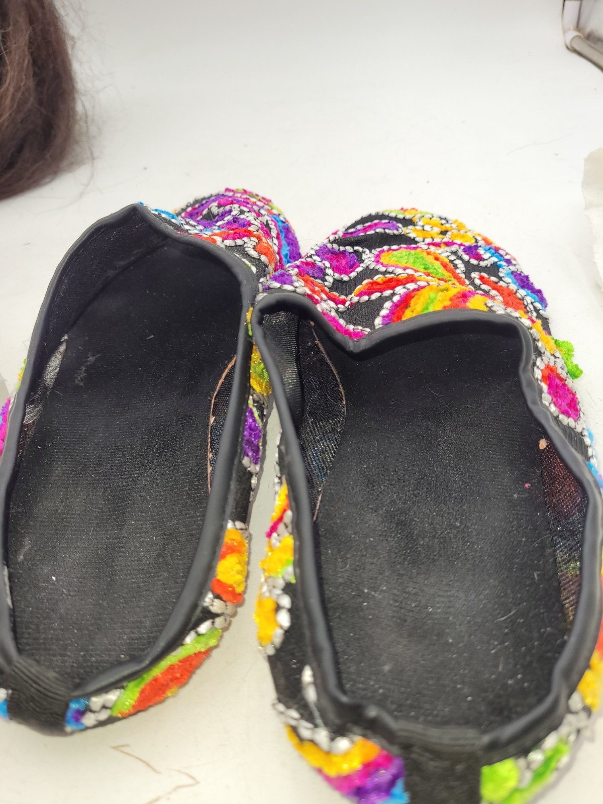 Boho Embroidered Floral Platform Slip On Shoes EU 42 US Women 11-11.5