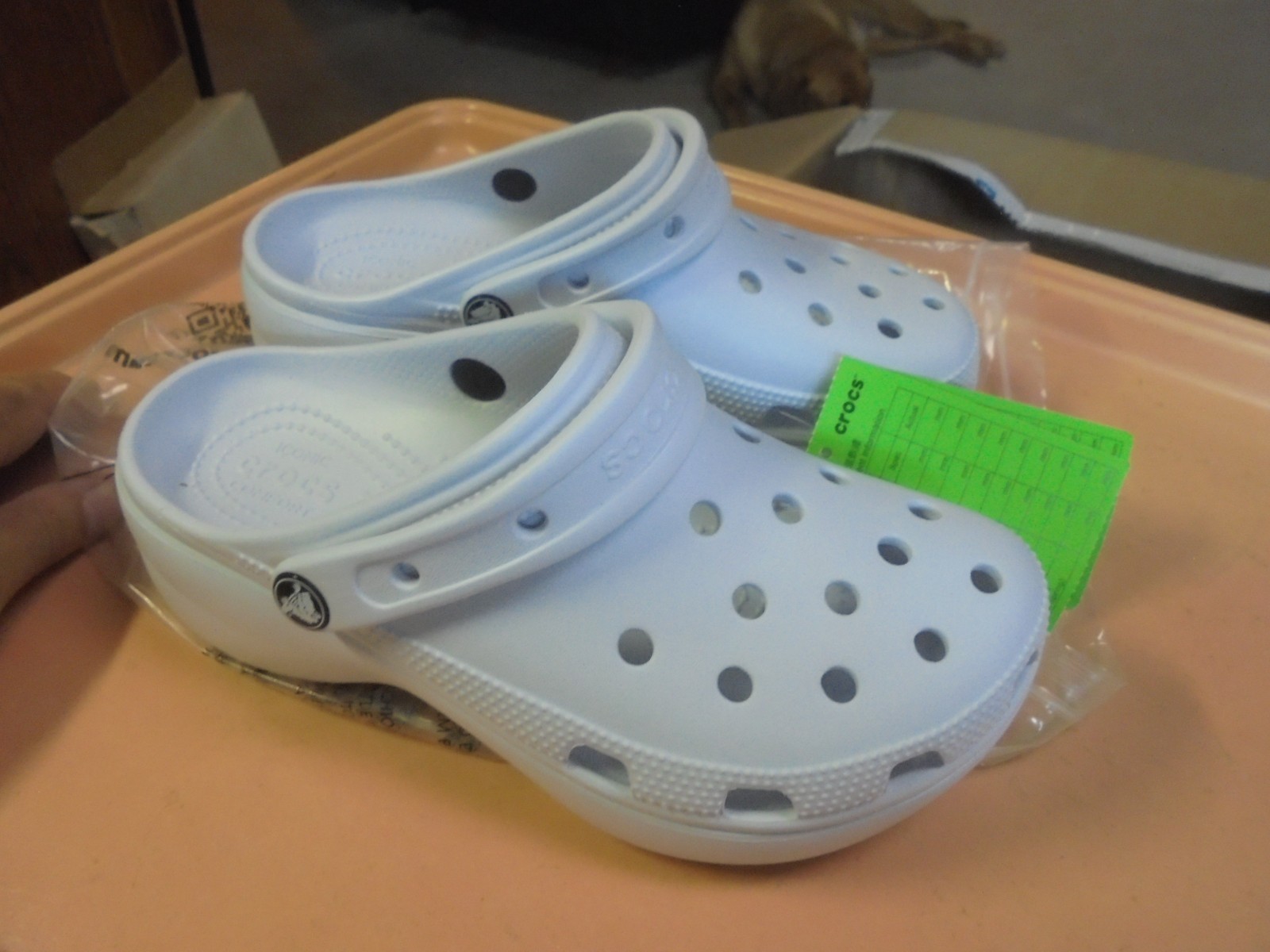 New Crocs Classic Platform Clog Women’s 7 Sky Ice