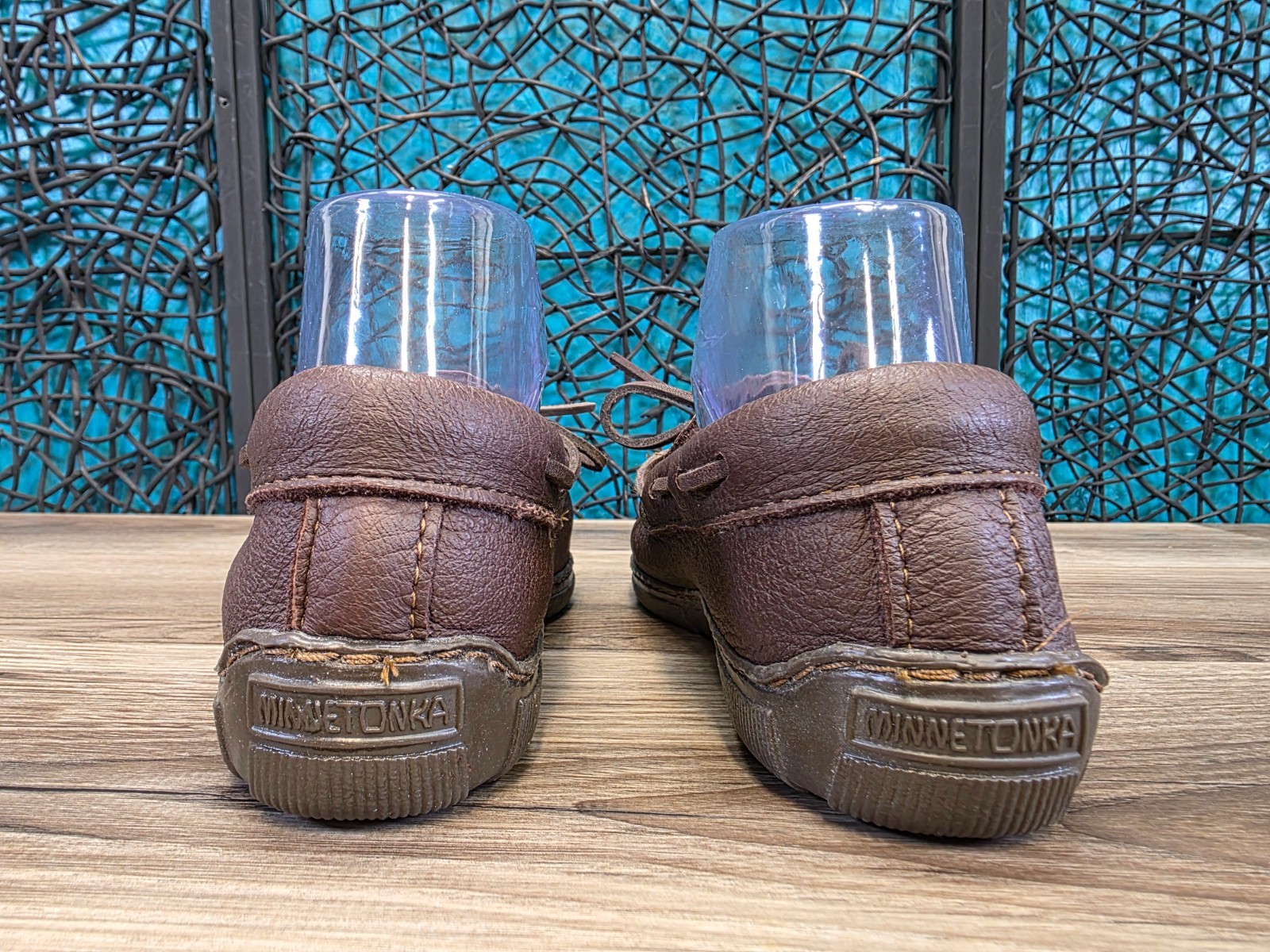 Minnetonka Classic 492W Moccasins Brown Moosehide Leather Slip On Women’s 7.5