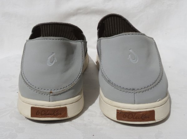 $100 OLUKAI Pehuea US Women’s sz 39.5 9.5 Tapa Gray Slip On Sneakers Shoes Mesh