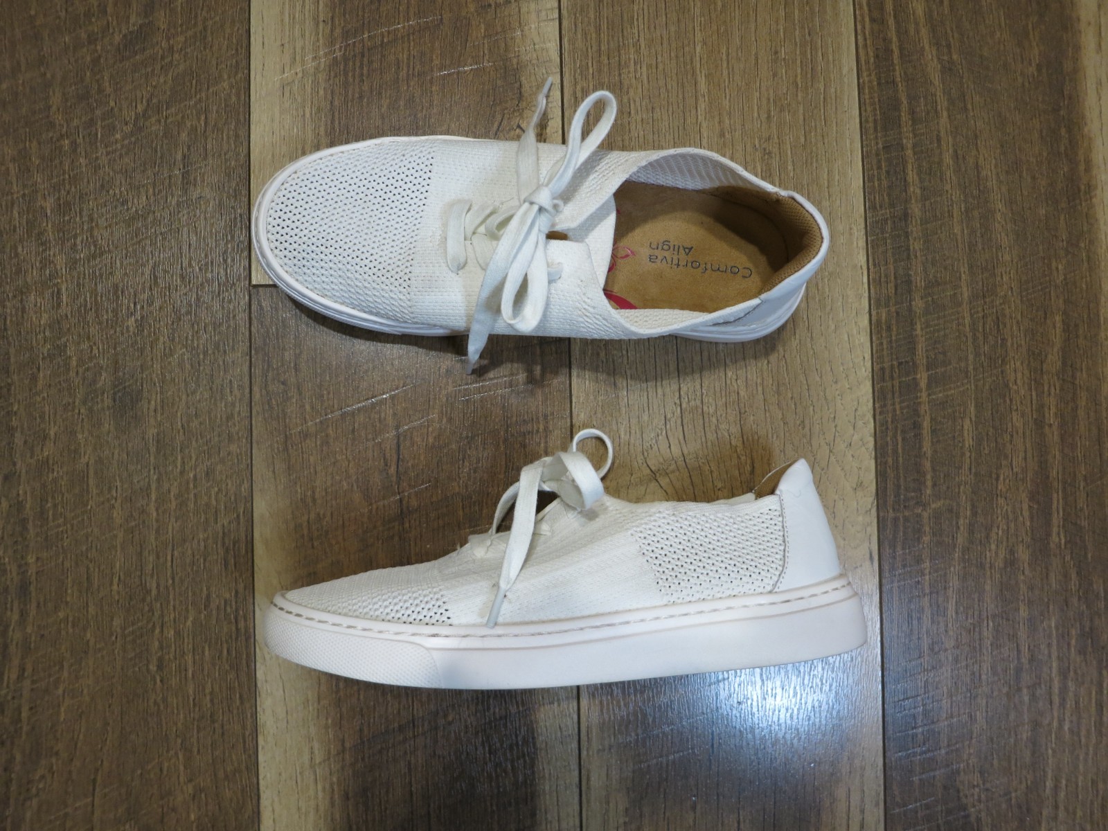 Comfortiva Align Women’s White Synthetic Mesh Lace Up Sneaker Sz 7W