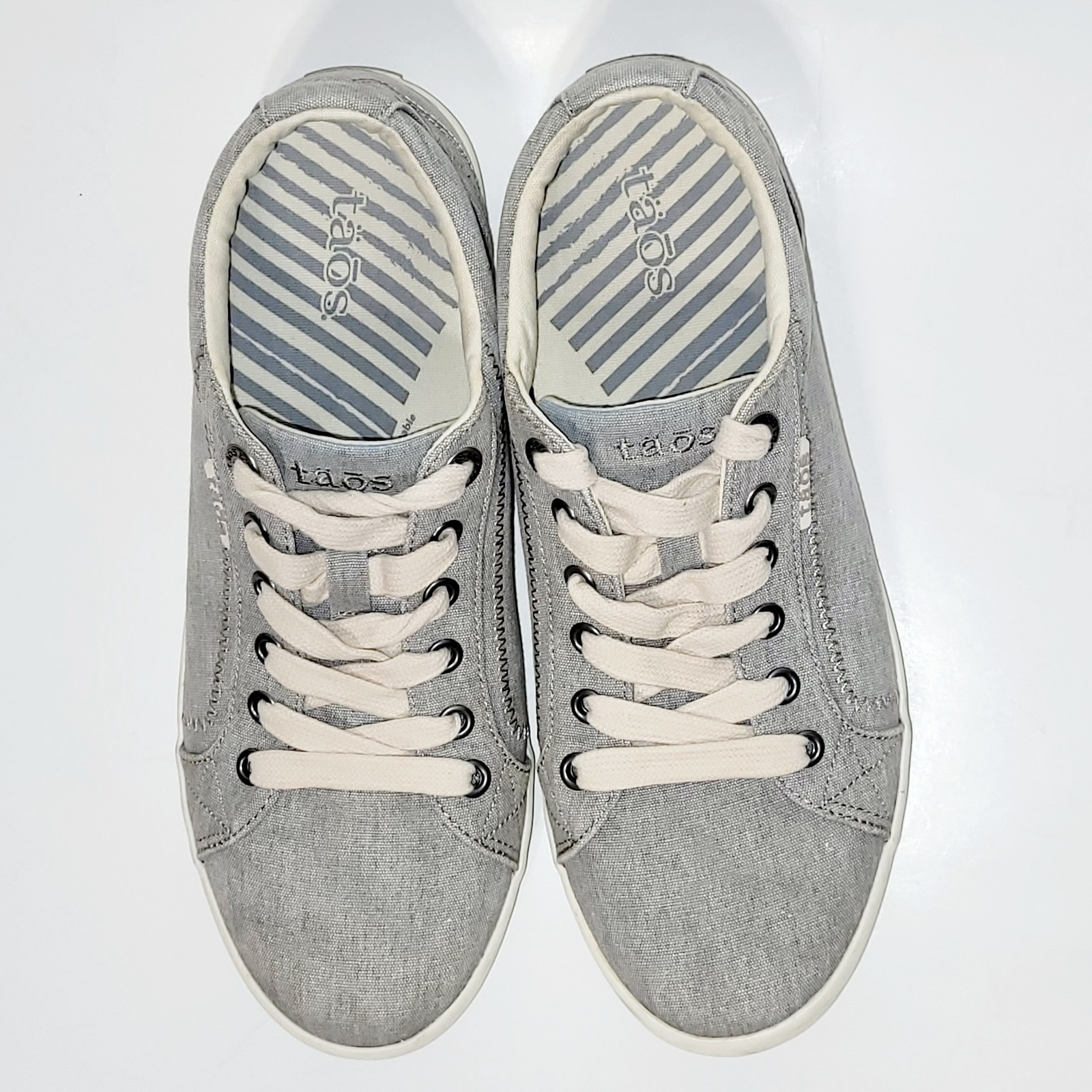 Taos Star STA12844 Gray Wash Canvas Casual Lace Up Sneaker Shoes Wms 9US 40-41EU